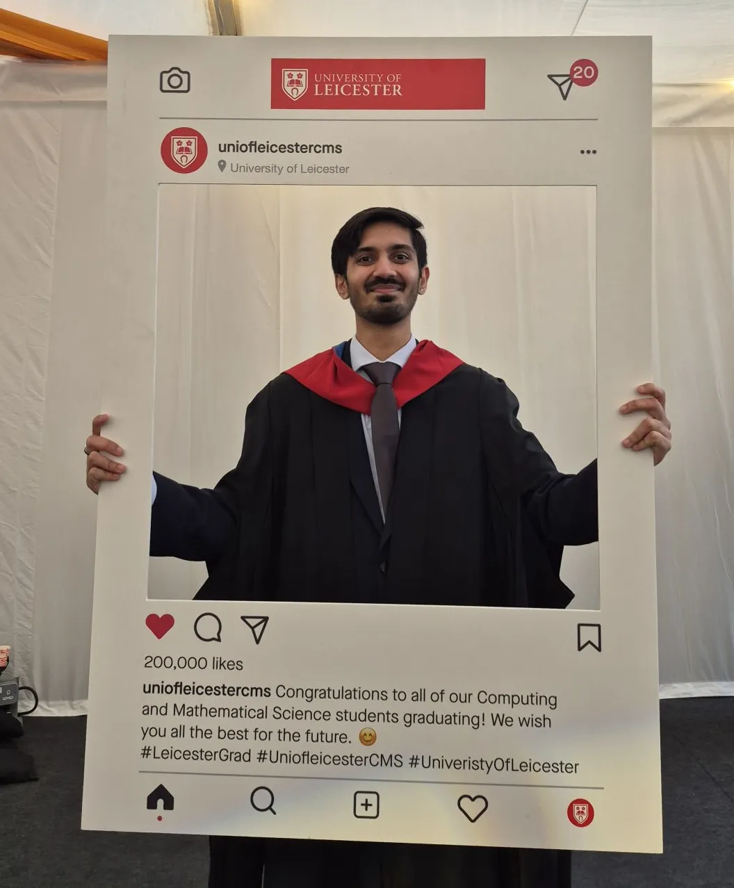 Parth Maru at his University of Leicester graduation